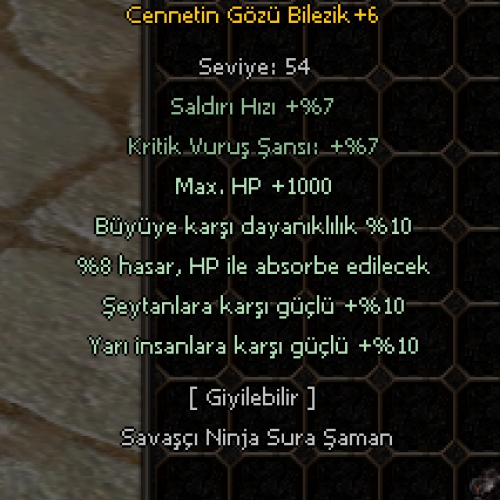  CENNETİN GÖZÜ BİLEZİK WSLİK HARİKA